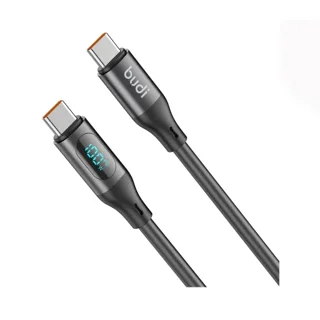 کابل فست شارژ کنفی USB-C به USB-C بودی مدل Budi DC262TT12B توان 100 وات طول 1.2 متر
